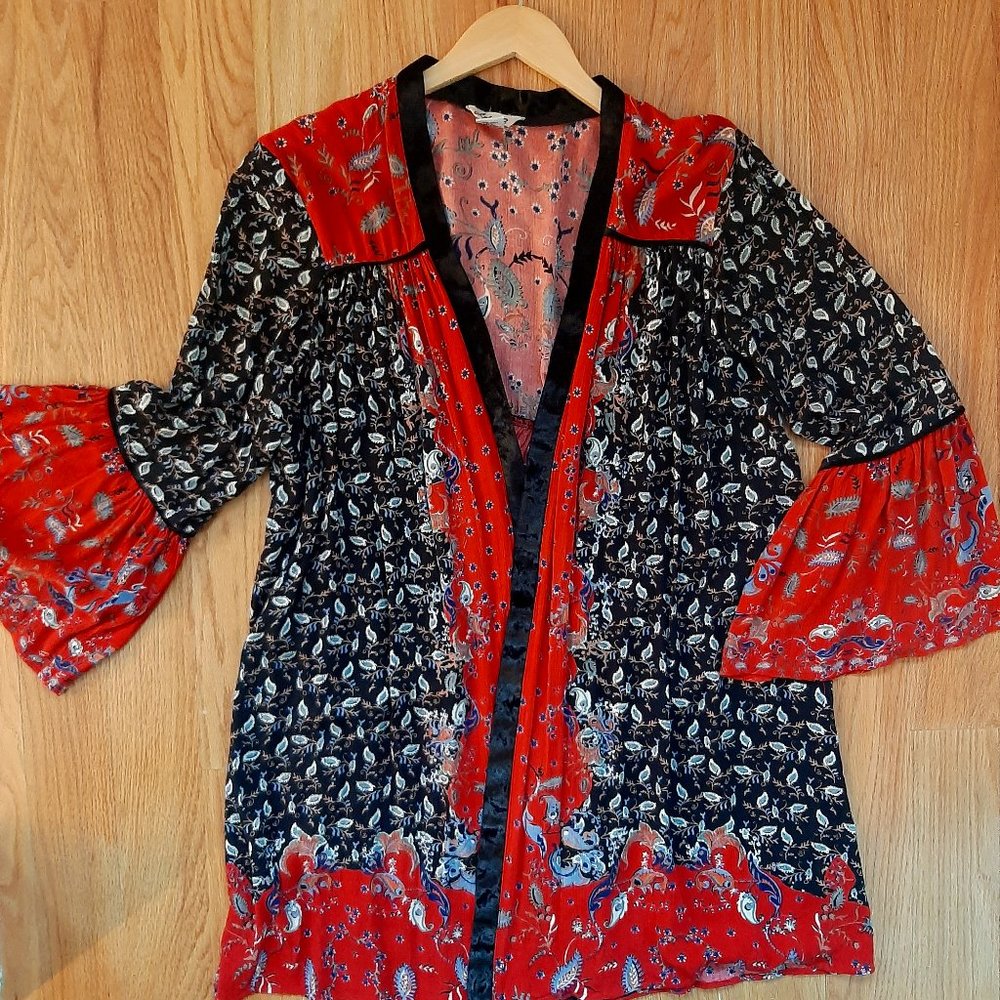 Multi-color boho kimono-style blouse / jacket
